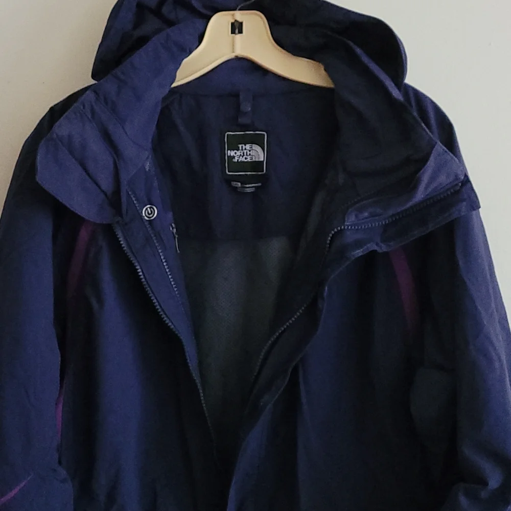 North face blue hooded jacket Sz L - Picture 6 of 8